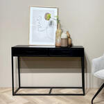 Giga Meubel - Sidetable Mangohout Zwart - 113x44x76cm - Rumi