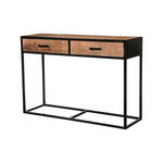 Giga Meubel - Sidetable Mangohout Zwart - 113x44x76cm - Rumi