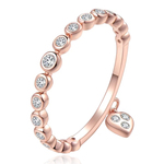 Dames Ring Zilverkleurig Verzilverd met Zirkonia en Hartje -19mm