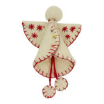 Vilten Broche Hart Wit-Zilverkleurig