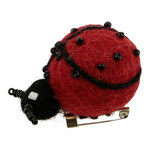 Vilten Broche Hart Wit-Goudkleurig