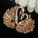 Broche mat-glans zilver-zirconia wit