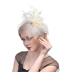 Handgemaakte bruid mesh haaraccessoires bruiloft foto Hat hoofddeksels (wit)