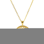 CO88 Ketting met hanger Boheemse bloem staal 42-47 cm 8CN-10002