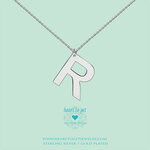 Heart to get LB159INR16S Ketting met hanger Letter R 40-48 cm zilver