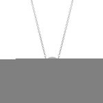 CO88 Ketting met hanger Letter O staal/zilverkleurig 42-47 cm 8CN-11014