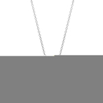 CO88 Ketting met hanger Letter R staal/zilverkleurig 42-47 cm 8CN-11017