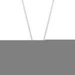 CO88 Ketting met hanger Letter V staal/zilverkleurig 42-47 cm 8CN-11021