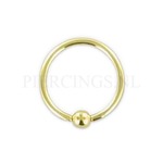 Circulair barbell 1.2 mm goud 14 karaat spike