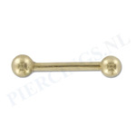 Barbell goud 14 karaat 14 mm