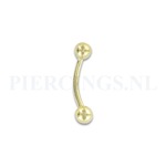Barbell goud 14 karaat 19 mm