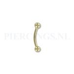 Wenkbrauwpiercing goud 14 karaat 10 mm