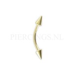 Barbell wit goud 14 karaat