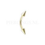 Banana 1.2 mm 10 mm goud 14 karaat spike