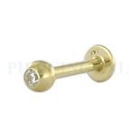 Labret 1.6 mm goud 14 karaat met kristal