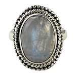 Zilveren Ring met Parel, Handgemaakt in Nepal