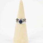 Zilveren Ring Mt. 9/60 met Lapis Lazulli Steen, Handgemaakt
