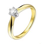TFT Ring Diamant 0.16ct H SI Bicolor Goud