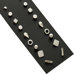 9 paar Sets geassorteerde meerdere Stud Earings sieraden Set met kaart voor vrouwen en Girls(Silver)