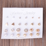 12 paar Sets geassorteerde meerdere Stud Earings sieraden Set met kaart voor vrouwen en Girls(Gold)