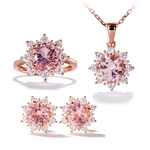 3 STKS/set sneeuw vorm edelsteen sieraden set voor vrouwen ring maat: 8 (zee blauw)