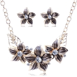 Crystal emaille bloem Sieraden sets voor vrouwen (paars)