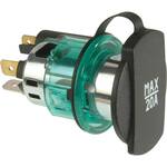 ProCar Power-Steckdose 12/24 V Power-stekkerdoos met spanhuls groen Stroombelasting (max.): 20 A Geschikt voor Sigarettenaanstekerstekker Power-contactdoos 12