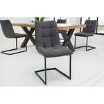 Design sledestoel MIAMI taupe bruin metalen frame mat zwart - 39856