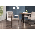 Moderne sledefauteuil BIG ASTON steengrijs geborsteld RVS - 39086