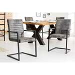 industrieele sledestoel LOFT vintage grijze armleuningen eetkamerstoel met ijzeren frame - 37261