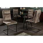 Design sledestoel OXFORD vintage grijs ijzeren frame - 36962