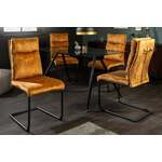 Moderne sledestoel COMFORT mosterdgeel fluweel met comforthandgreep - 41169