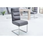 Moderne sledestoel COMFORT vintage lichtgrijs met zwart metalen frame - 40462