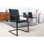 Moderne sledestoel COMFORT vintage grijs met zwart metalen frame - 40461