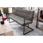 industrieele sledebank LOFT 160cm vintage grijs met armleuning - 38199