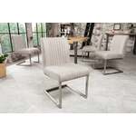 industrieele sledestoel MODENA lichtbruin met decoratieve stiksels - 38615