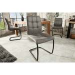 Design sledestoel MIAMI lichtgrijs metalen frame mat zwart - 38500