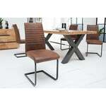 industrieele sledestoel MODENA vintage taupe met decoratieve stiksels - 40551
