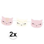Hartjes feest deco slinger roze 3 meter