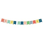 Verjaardags feest slinger - 2x - Happy Birthday - roze/goud - 1,75 meter - feest slinger