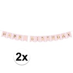 Verjaardags feest slinger - Happy Birthday - multi kleur - 1,75 meter - feest slinger