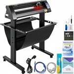 VEVOR Vinyl Snijplotter 870mm Snijplotter Vinylsnijder LEDscherm Vinyl Cutter Semi-automatisch Ingebouwd Optisch Oog Lasergeleiding Compatibel