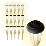 Solar tuinlamp/prikspot met bewegingssensor cilinder op zonne-energie 30 cm - Prikspotjes