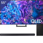 Samsung 65 inch QLED TV + Soundbar met Subwoofer