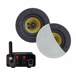 Bluetooth-Audio Versterker Aquasound Airplay + DLNA 30W Inclusief Speakerset Aquasound Rumba 116 mm Mat Zwart Aquasound