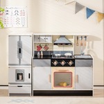 Modderkeuken voor Kinderen Buiten Kinderkeuken Hout met Plantenpotten en Kookaccessoires Speelkeuken met Kraan Gootsteen en Borden