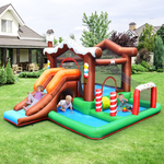 Opblaasbaar Springkasteel met Lange Dubbele Glijbanen en Speelzwembad Waterpark Kinderbadje 622 x 335 x 225 cm