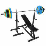 Halterbank / Squat Rack + 100 kg Halterset - Kunststof - - Gorilla Sports