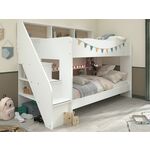 Stapelbed BIDOMALI 90x200 cm wit zonder lades