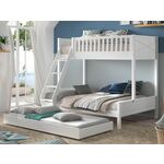Stapelbed SCOTY 90x200 cm en 140x200 cm witte pijnboom met lades